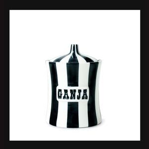 New in Box Jonathan Adler Vice Canisters Collection - ganja in black and white